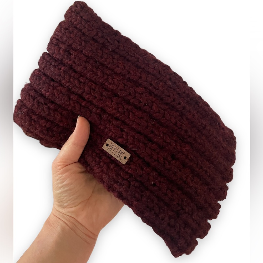 Neckwarmer - Burgundy Wool - Lily Lake Knits